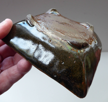 Load image into Gallery viewer, Janet Leach (1918-1997) Small Square Stoneware STUDIO POTTERY Dish with Tenmoku Glaze
