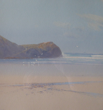 Load image into Gallery viewer, John Widgery Watercolour Painting of Newquay Beach Cornwall
