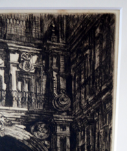 Load image into Gallery viewer, Sidney Tushingham (1884-1968). Pencil Signed Drypoint Etching.  Plaza del Corrillo, Salamanca in Spain. Framed and in excellent condition
