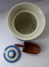 Load image into Gallery viewer, Vintage Cornishware TG Green Storage Jar: Mid Century. Larger Size. 6 3/4 inches height
