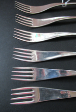 Load image into Gallery viewer, 1960s Robert Welch Alveston Silver Plate Forks
