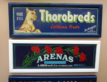 Load image into Gallery viewer, Vintage 1940s American Fruit Box Labels Framed
