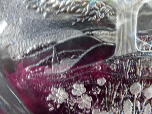 Kosta Boda Style Clear Glass Plate with Trees