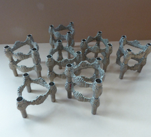 Load image into Gallery viewer, PAIR of Vintage 1970s VARIOMASTER QUIST Stackable German Nickel Plated Candle Holders
