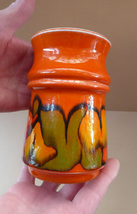 1970s Orange Poole Delphis Vase