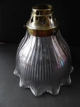 Load image into Gallery viewer, ANTIQUE Edwardian HOLOPHANE Ribbed Glass Lamp Shade
