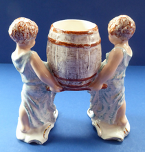Load image into Gallery viewer, Antique WEDGWOOD &amp; Co., LTD Figurine. Two Children Carrying a Barrel. Unicorn Mark
