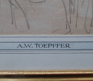 19th Century Pencil Drawing by Wolfgang Adam TOEPFFER (1766 - 1847) Switzerland. Sheet of Figure Studies