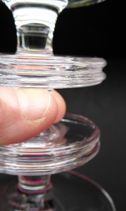 Stylish 1970s SHERINGHAM WEDGWOOD GLASS Clear Candlestick by Stennett-Wilson. 5 inches High