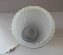 Load image into Gallery viewer, Vintage 1950s Scandinavian Style Table Lamp with Rosewood Tripod Feet and Tall Fluted White Glass Shade
