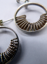 Load image into Gallery viewer, Early Scottish ORTAK Silver Earrings by MALCOLM GRAY for Silvercraft. Original Box. Hallmarked 1975

