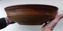 Load image into Gallery viewer, Large STUDIO POTTERY 1970s Stoneware dish with striped pattern by Jason Wason
