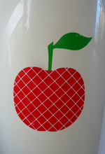 Load image into Gallery viewer, Quirky Vintage Storage Pot or Ice Bucket. Space Age White Plastic with Abstract Red Apple Motif, 1960s
