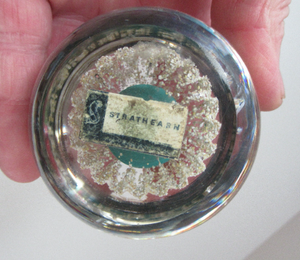 SCOTTISH PAPERWEIGHT. Vintage 1960s Strathearn Sea Urchin Paperweight with Original Paper Label