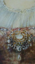 Load image into Gallery viewer, Swedish Art Watercolour Egron Sillif Lundgren 19th Century Lady Dressed for a Masked Ball
