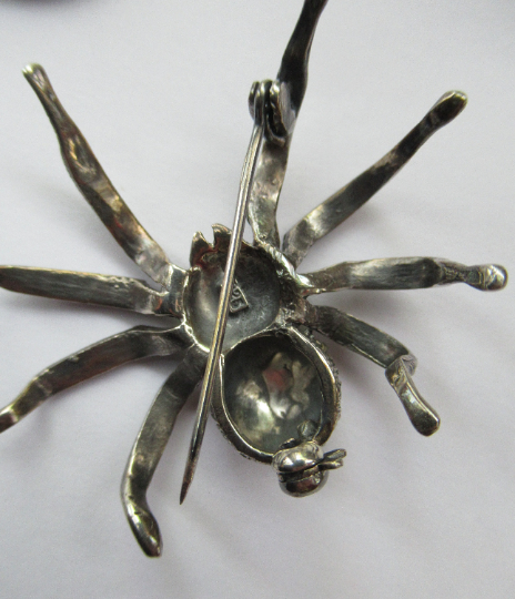 E. Spencer Sterling Silver Spider Brooch