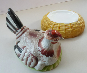 Antique Staffordshire Hen on Nest / Hen on Basket Lidded Dish