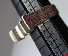 Load image into Gallery viewer, 1970s Abstract Silver Ring Signed CD
