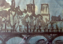 Load image into Gallery viewer, SCOTTISH ART. Sax Shaw (1916 - 2000). Watercolour of the Pont Neuf, Paris. Signed and dated 1950
