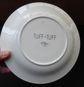 SWEDISH Plate. Rare Rorstrand TUFF TUFF Plate. Quirky Railway Imagery. Signalman and Trains Around the Rim