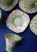 Load image into Gallery viewer, ART DECO Tams Ware Pottery Rainbow Polka Dots Complete Coffee Set. Extremely Rare
