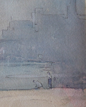 Load image into Gallery viewer, Knighton Hammond. Old London Bridge from the Tower  Watercolour 1920s
