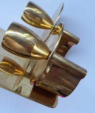 Load image into Gallery viewer, 1960s Danish Dantorp Polished Brass Double Candle Wall Sconce
