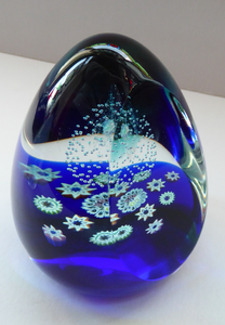 Caithness Whitefriars Glass Paperweight: MILLENNIUM by Colin Terris; 2000