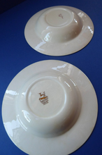 Load image into Gallery viewer, 1950s Vintage Susie Cooper Pottery BRACKEN PATTERN Shallow Soup Bowls. KESTREL shape. 8 inches
