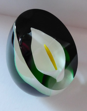 Load image into Gallery viewer, Scottish Caithness Glass Paperweight: Calla Lily by Gordon Hendry
