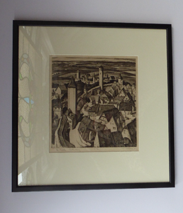 William Wilson Etching. The Walls of Rothenburg 1929
