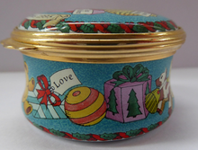 Load image into Gallery viewer, Vintage Halcyon Days Enamels Christmas Box 1995. Bundle of Christmas Presents. Excellent Condition
