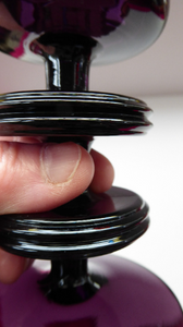 Stylish 1970s SHERINGHAM WEDGWOOD GLASS Purple Candlestick by Stennett-Wilson. 5 inches High