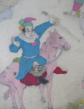 Load image into Gallery viewer, 1930s Elyse Lord Coloured Drypoint Etching. Chinese Warriors on Horseback

