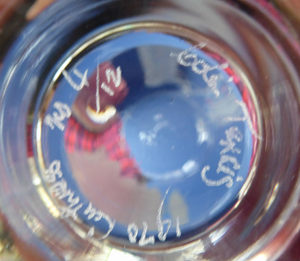 Engraved Vintage Caithness SCOTTISH GLASS Rummer / Goblet by Colin Terris (1937 - 2007). Jousting Scene, Fallen Knight