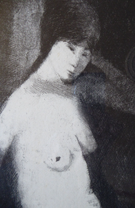 1959 Limited Edition Pencil Signed Etching. Oriental Nude 