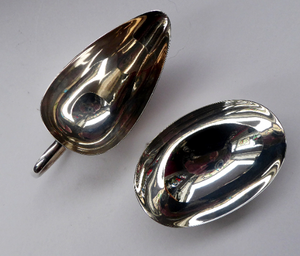 ART DECO. Beautiful 1930s WMF Silver Plate Milk or Cream Jug and Open Oval Shaped Sugar Bowl. Each with Stylish Prong Feet