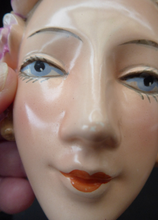 Load image into Gallery viewer, Goebel Wall Mask Miniature Size Lady with Pink Flowers in her Hair
