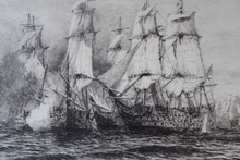 Load image into Gallery viewer, ORIGINAL ETCHING: William Lionel Wyllie (1851 – 1931) Battle of Trafalgar; c 1920. Pencil Signed
