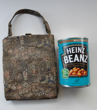 Load image into Gallery viewer, Unusual Vintage Fold Out Concertina Hand Bag - with Silver Exterior Decorated with Little Chinese Figures; 1940s
