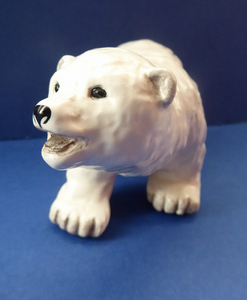 American ART POTTERY Polar Bear by C. Alan Johnson. ALASKAN Figurines. 1980s issue