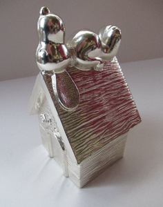 1960s Silver Plate Snoopy on Kennel Bank or Money Box