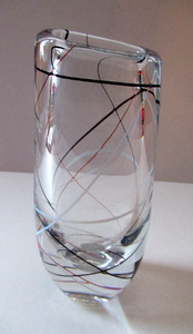 Vicke Lindstrand for Kosta Glass 1950s Vase Signed