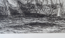 Load image into Gallery viewer, ORIGINAL ETCHING: William Lionel Wyllie (1851 – 1931) Battle of Trafalgar; c 1920. Pencil Signed
