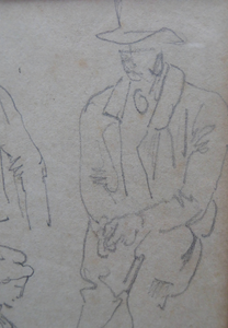 19th Century Pencil Drawing by Wolfgang Adam TOEPFFER (1766 - 1847) Switzerland. Sheet of Figure Studies