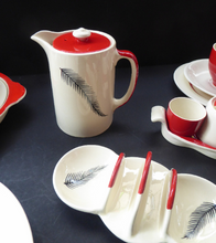 Load image into Gallery viewer, Rare BACHELOR SET. 1950s Burleigh Ware Large Breakfast Set with Abstract Fern Decoration
