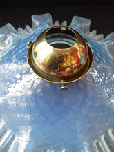 Load image into Gallery viewer, FRENCH Art Nouveau Genuine Period Flat Pendant Lamp Shade. Vaseline Glass
