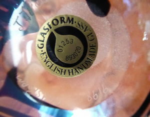 1980s John Ditchfield Unique Piece Iridescent Glass Vase with Art Nouveau Zebra Trails. Signed
