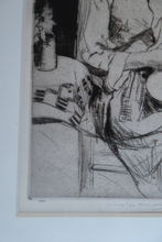 Load image into Gallery viewer, Original Pencil Signed Etching: William Lee Hankey. Preparing the Meal; 1920s
