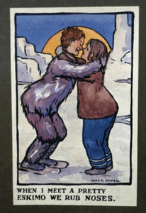 SCOTTISH ART: Charles Rennie Dowell ( 1867 - 1935). Four Little Watercolour Illustrations Relating to the Race for the North Pole in 1909